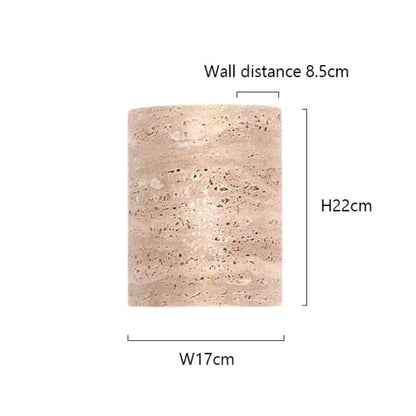 Kiki's Way | Azrel Travertine Wall Light – Up & Down, Frosted Glass
