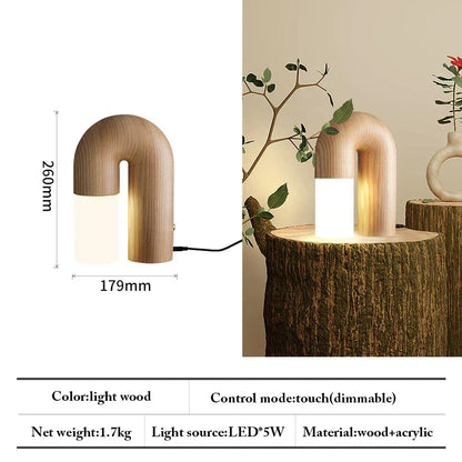 Kiki's Way | Båglampa Arched Table Lamp – Wood & Acrylic