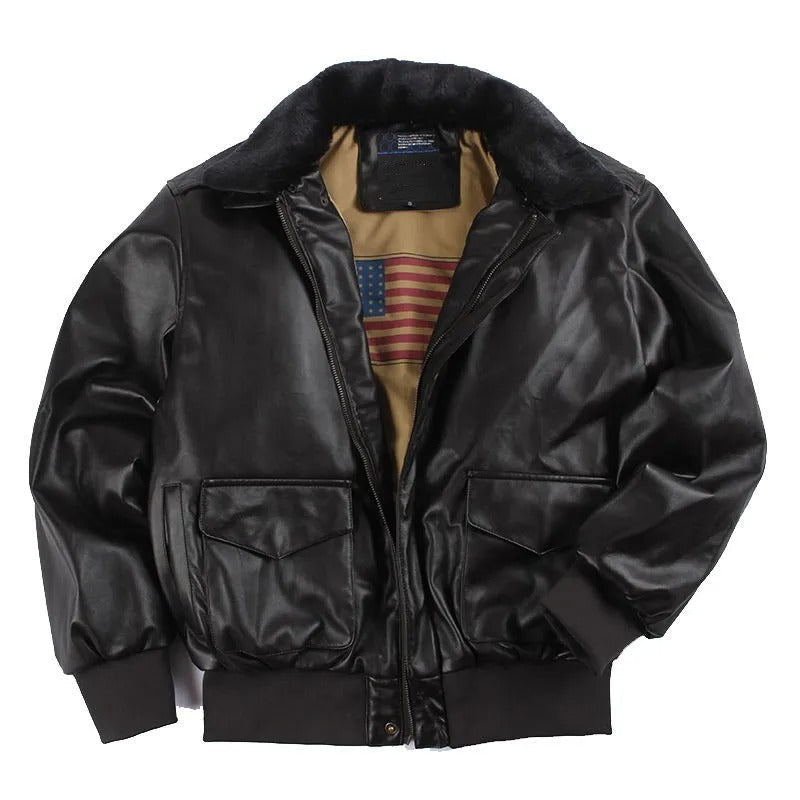 Men's Vegan Leather Winter Jacket, Warm & Stylish