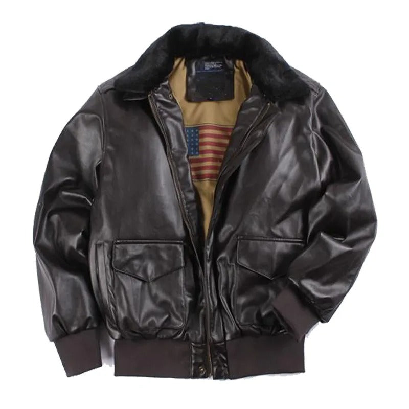 Men's Vegan Leather Winter Jacket, Warm & Stylish