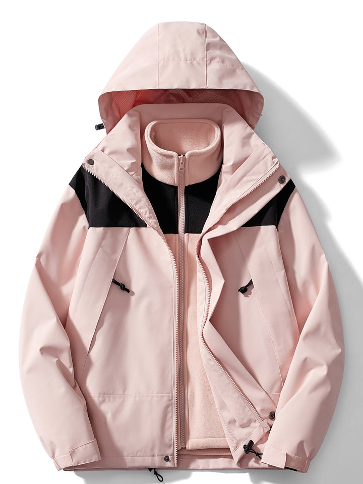 Women's Fleece 3-in-1 Winter Jacket with Hood & Warmth Function