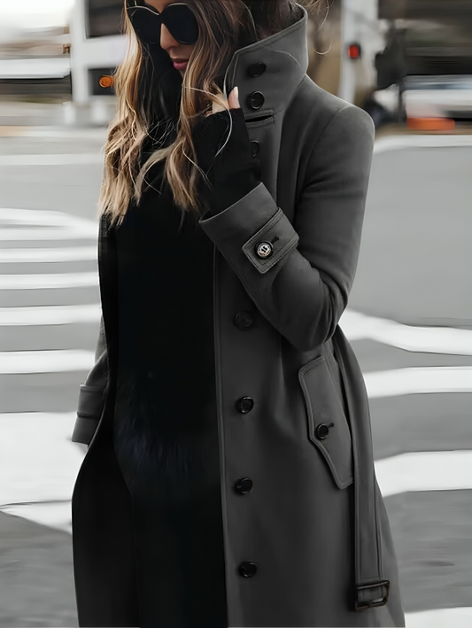 Women's Long-Sleeve Wool Winter Coat