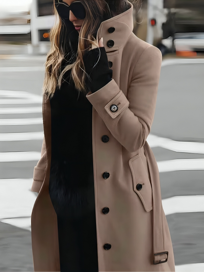 Women's Long-Sleeve Wool Winter Coat