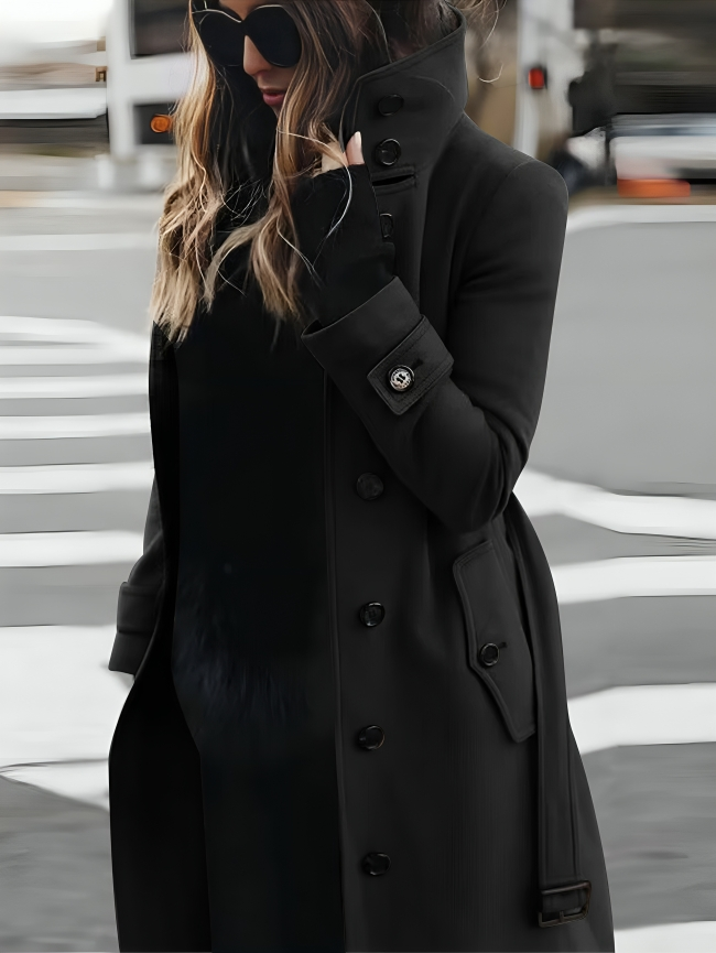 Women's Long-Sleeve Wool Winter Coat