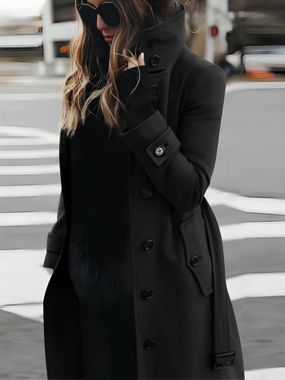 Women's Long-Sleeve Wool Winter Coat